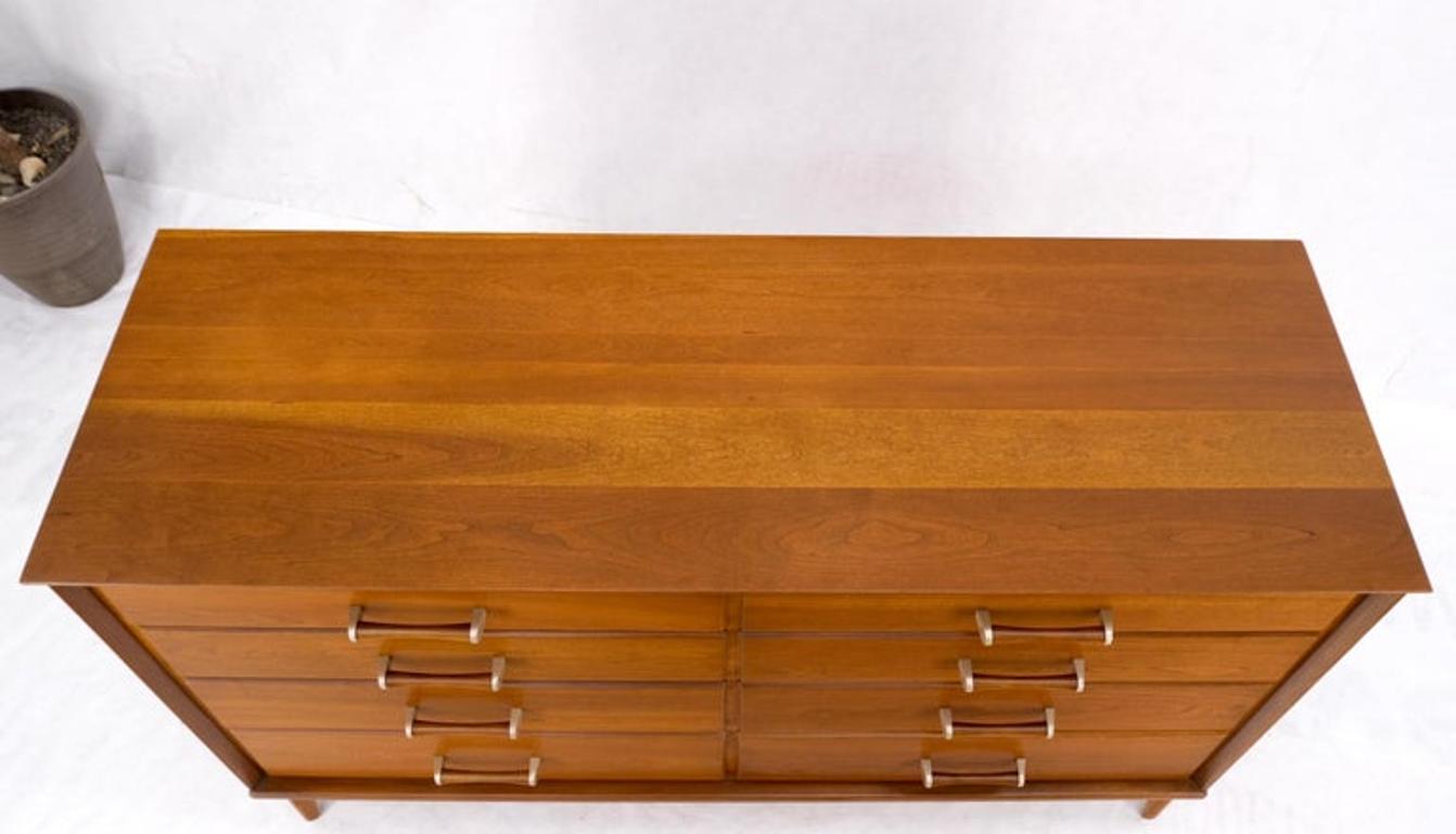 Solid Cherry Mid-Century Modern 8 Drawers Long Credenza Dresser Renzo Ruttily