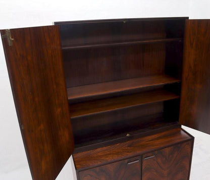 Danish Mid-Century Modern Two Part Rosewood Storage Cabinet Credenza