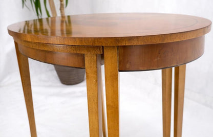 Set of Burl Wood Oval Nesting Tables by Baker