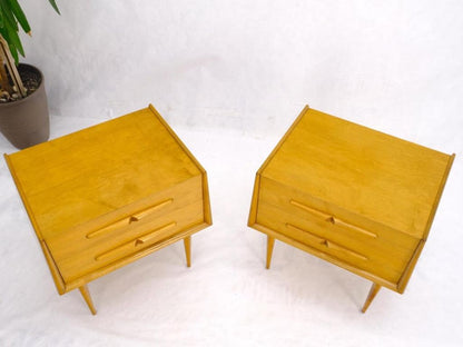 Pair of Honey Amber Lacquer Edmond Spence Two Drawer Nightstands End Tables