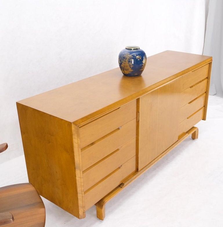 Edmond Spence Swedish Danish Modern Long Birch 9 Drawers Credenza Dresser MINT