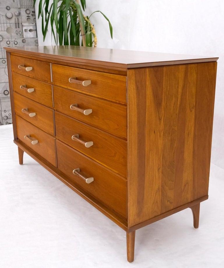 Solid Cherry Mid-Century Modern 8 Drawers Long Credenza Dresser Renzo Ruttily