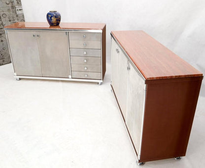 Pair of Rouge Marble Top Guido Faleschini Dressers Chests Cabinets Credenzas