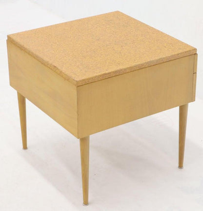 Paul Frankl for Johnson Furniture Cork Top Two Drawer Sqaure End Table Stand