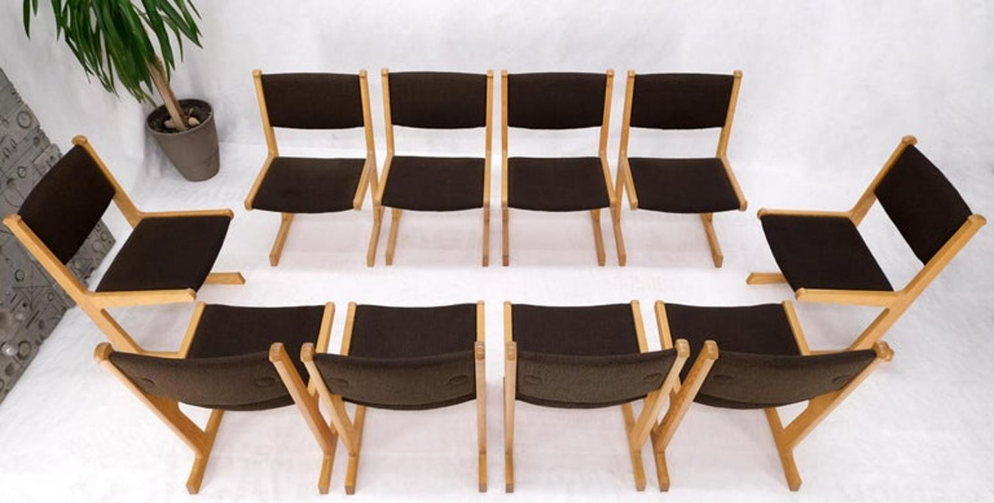 Set of 10 Danish Mid Century Modern Cado Dining Chairs Wool Upholstery Denmark