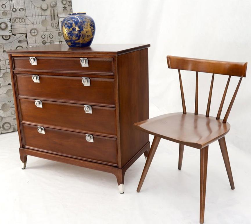 Mid-Century Modern Walnut 4 Drawers Bachelor Chest