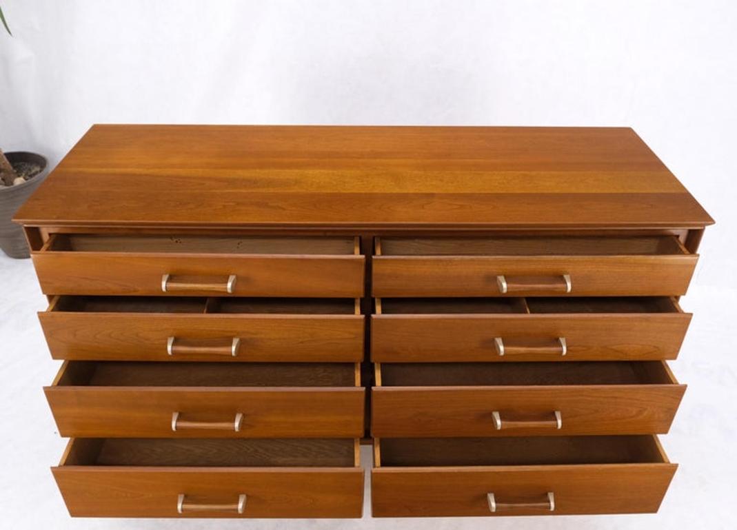 Solid Cherry Mid-Century Modern 8 Drawers Long Credenza Dresser Renzo Ruttily