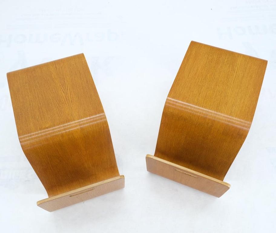 Pair of Mid-Century Modern Molded Plywood End Tables Magazine Racks Mint!