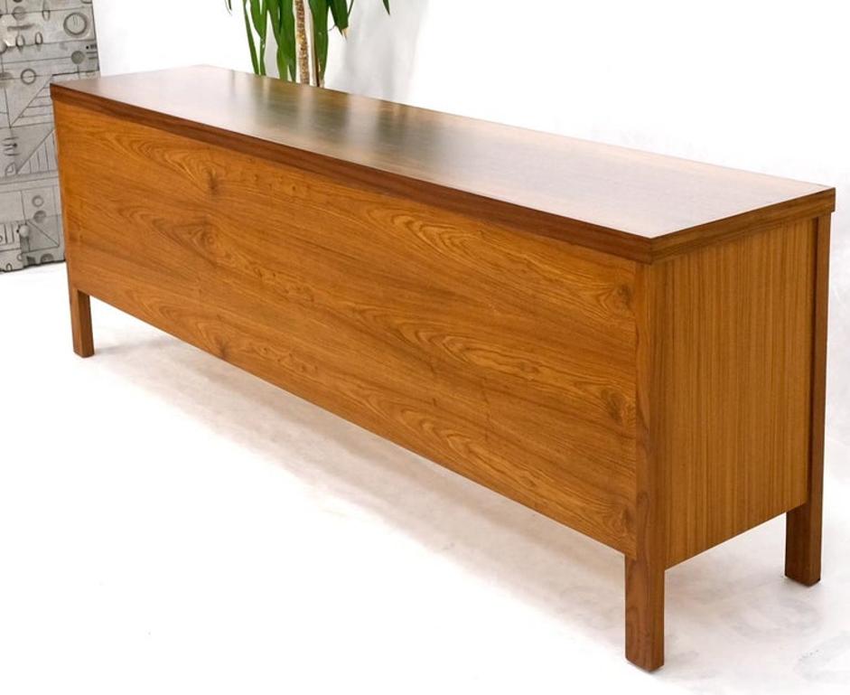 Long Rosewood Danish Mid-Century Modern 4 Doors Drawers Credenza Finished Back