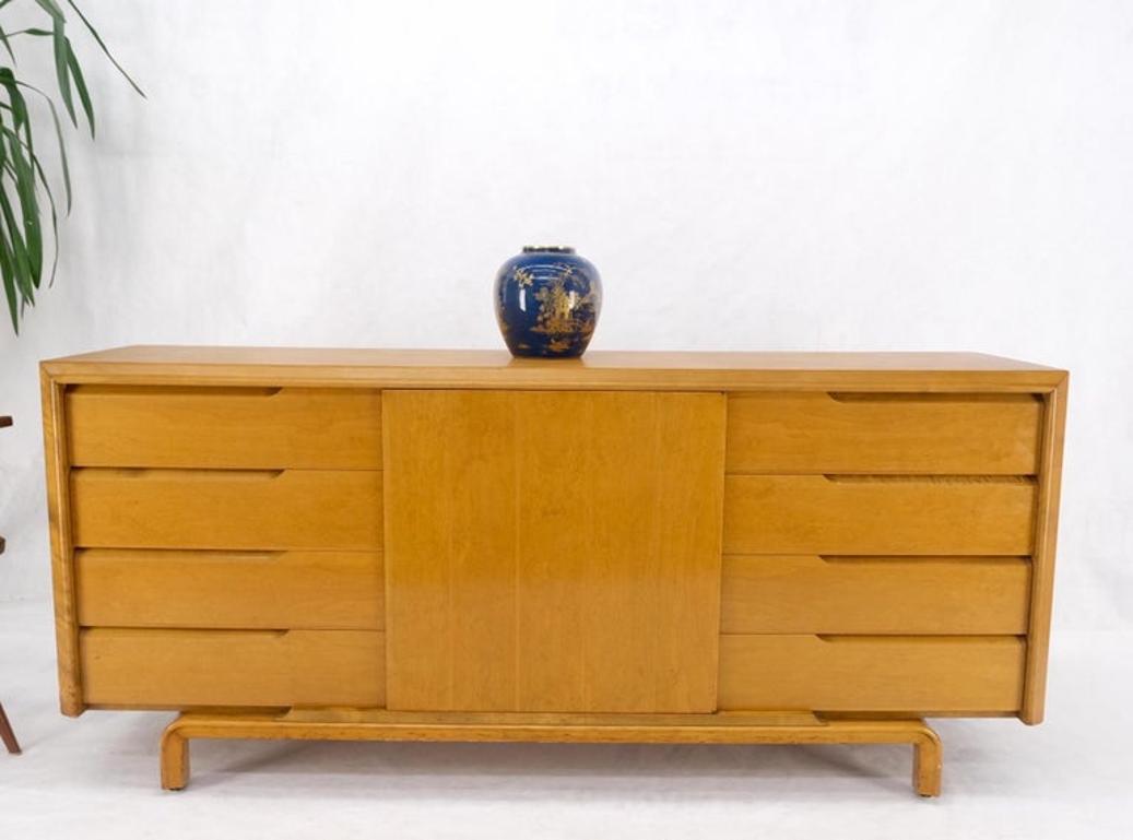 Edmond Spence Swedish Danish Modern Long Birch 9 Drawers Credenza Dresser MINT