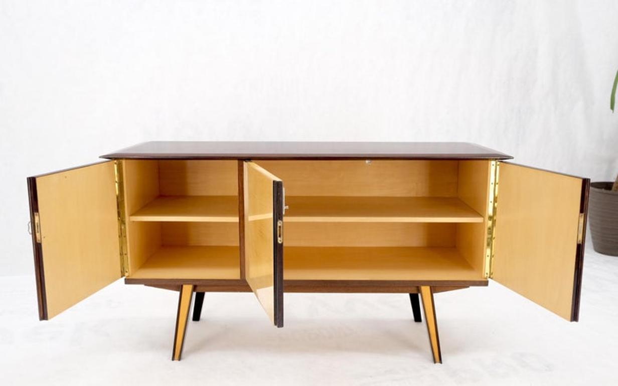 German Art Deco Mid-Century Modern High Gloss 3 Door Petit Credenza Chest Mint!