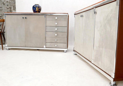 Pair of Rouge Marble Top Guido Faleschini Dressers Chests Cabinets Credenzas