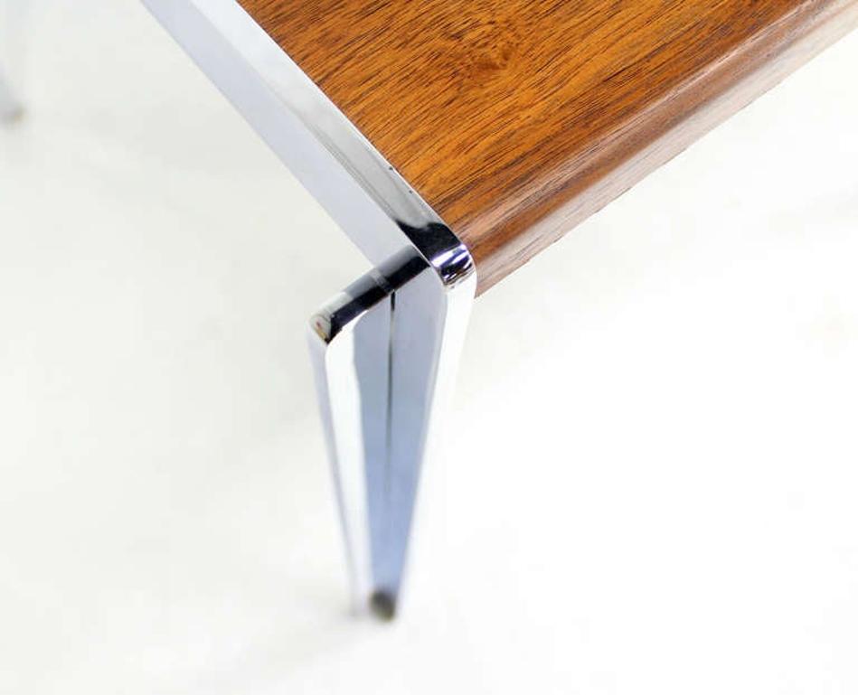 Mid-Century Modern Stow Davis Walnut and Chrome Coffee Table