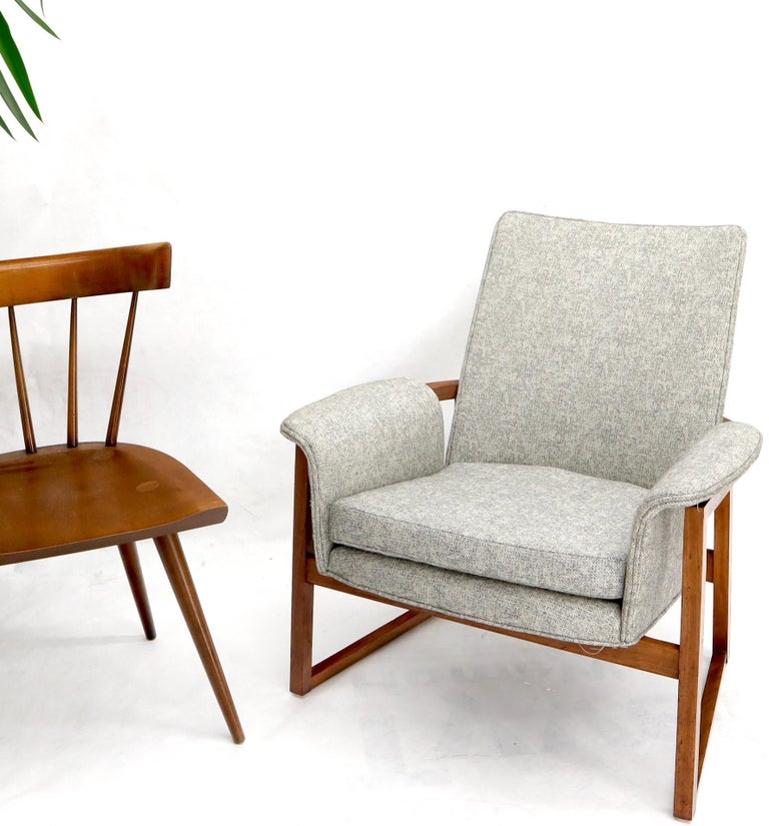 Danish Mid-Century Modern Teak Barrel Shape Frame Lounge Chair