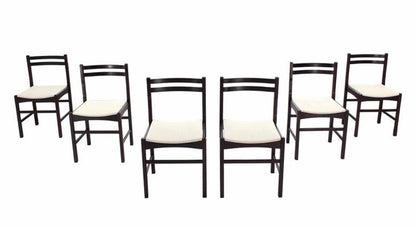 Six Mid Century Danish Modern Rosewood Dining Chairs New Upholstery