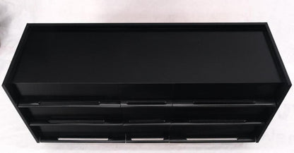 Black Lacquer Ebonized Pieced Wood Pulls Gallery Top 9 Drawers Dresser Credenza