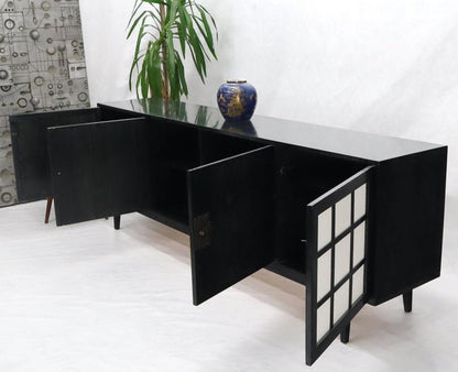 Ebonized Cerused Walnut Long Credenza Dresser