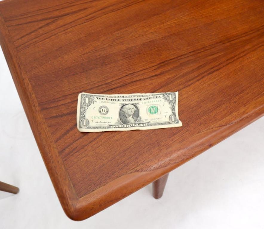 Danish Teak Mid-Century Modern Rectangular Coffee Table with Cane Shelf