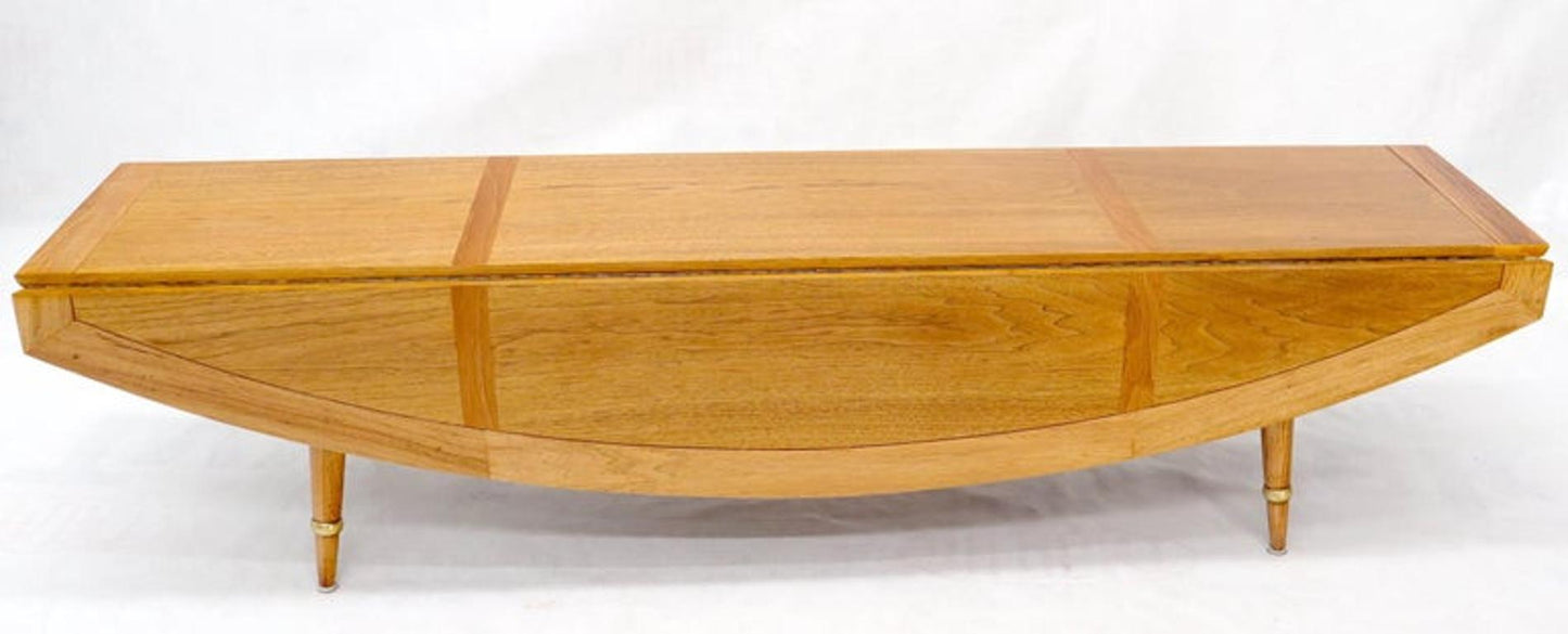 Boat Shape Large Drop Leaf Expandable Coffee Table