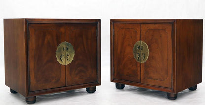 Pair of Mid-Century Modern Two Doors Nightstands by Henredon