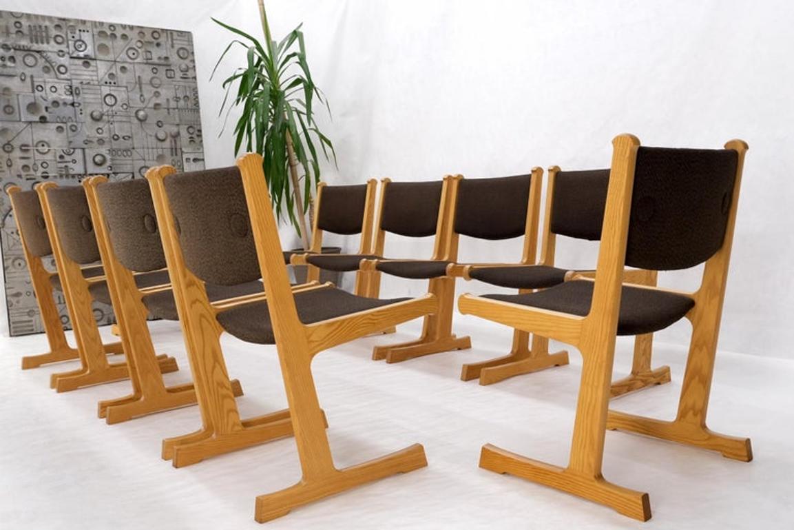 Set of 10 Danish Mid Century Modern Cado Dining Chairs Wool Upholstery Denmark