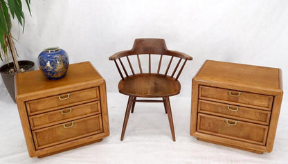 Pair of Broyhill Three Drawer Nightstands End Side Tables