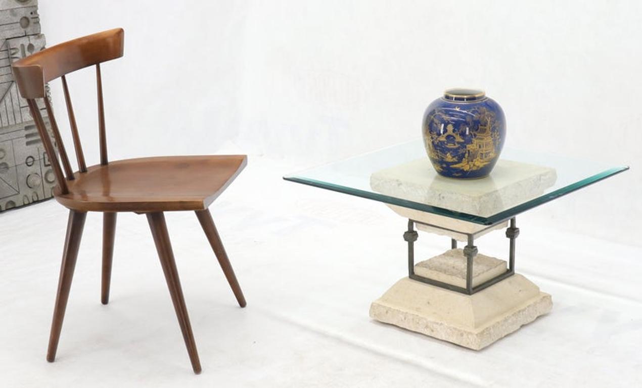 Square Suspended Base Glass Top Coffee or Side Table