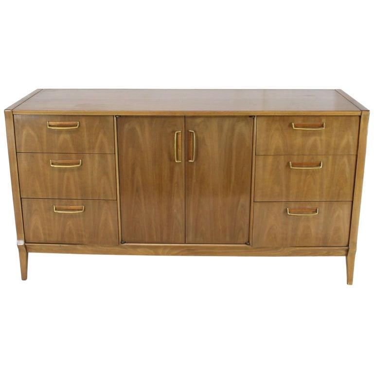 Satinwood Brass Pulls Dresser Credenza