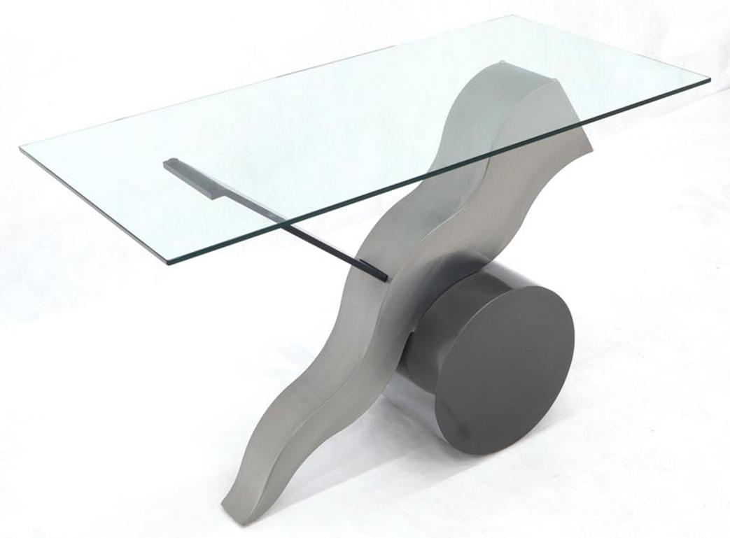 Forged Steel Base Glass Top Console Sofa Table