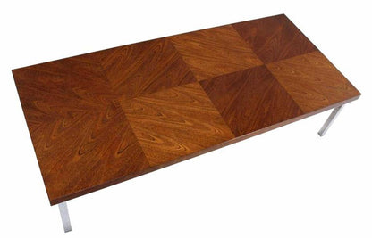 Walnut Patchwork Large Checker Pattern Top Large Rectangle Coffee Table