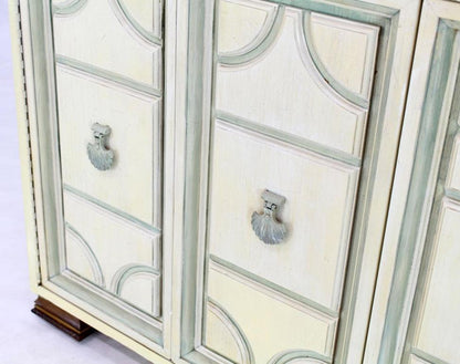 Marble Two Tone Finish Folding Doors Bachelor Chest Cabinet Dorothy Draper Style