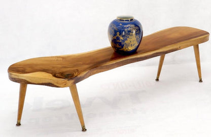 Live Edge Elongated Organic Shape Coffee Table Bench