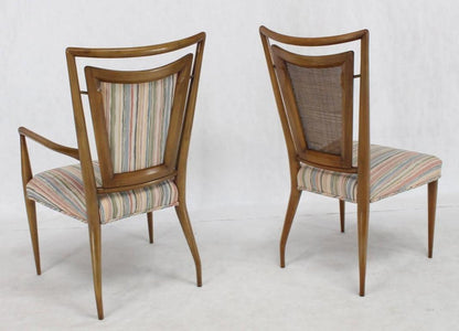 Set of Six Mid-Century Modern Walnut Dining Chairs by Widdicomb in Ponti Style