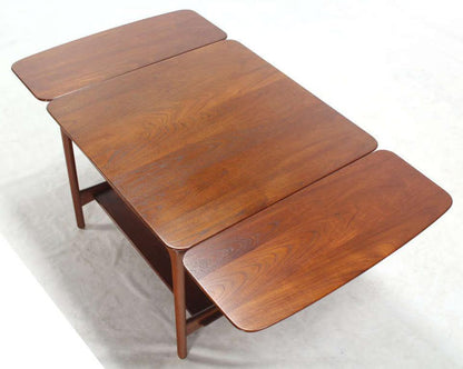 John Stuart Danish Mid Century Modern Solid Teak Drop Leaf Coffee Center Table