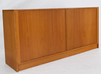 Tambour Doors 12 Deep Drawers 3 Shelves Danish Teak Mid-Century Modern Credenza