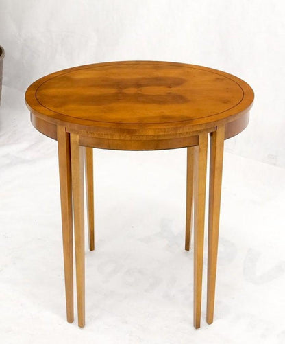 Set of Burl Wood Oval Nesting Tables by Baker