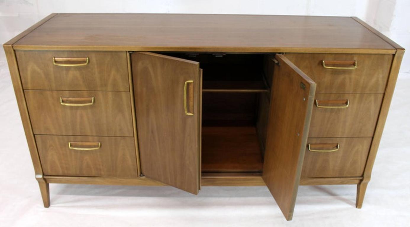 Satinwood Brass Pulls Dresser Credenza