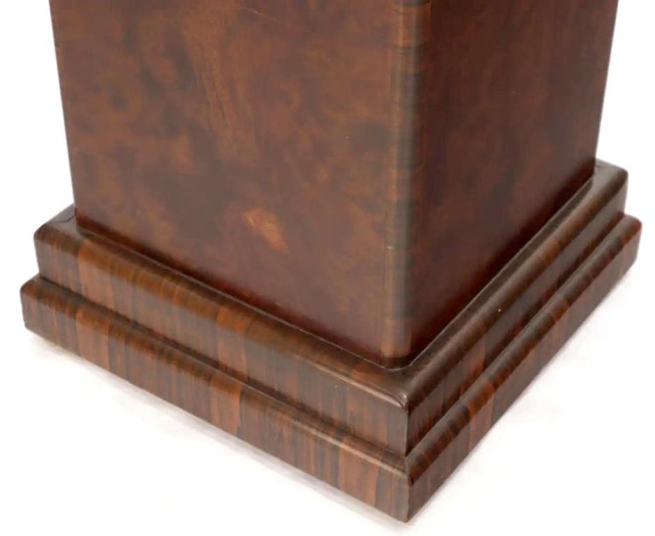 Art Deco Square Burl Walnut Pedestal