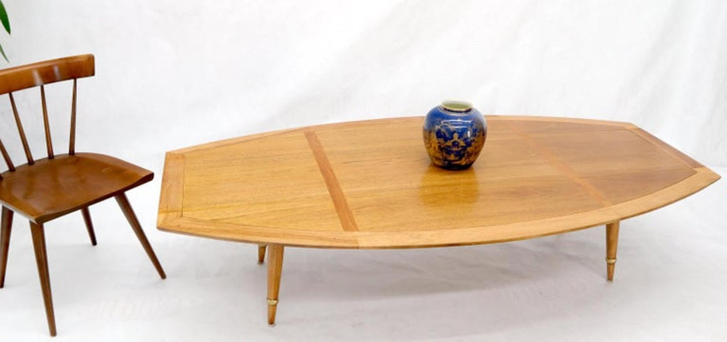 Boat Shape Large Drop Leaf Expandable Coffee Table