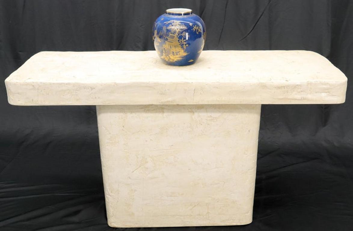 Mid-Century Modern One Pedestal Composite Art Console Sofa Table