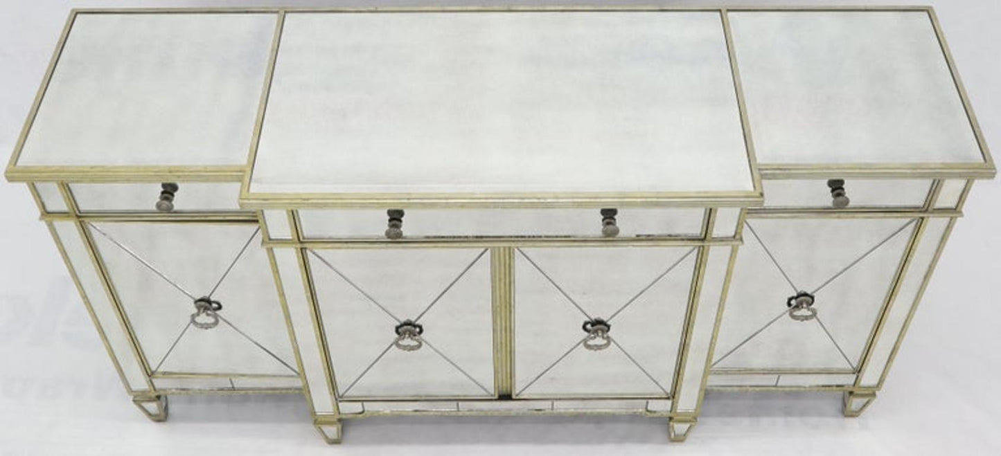 Mirrored Glass Sideboard Cabinet Credenza Console