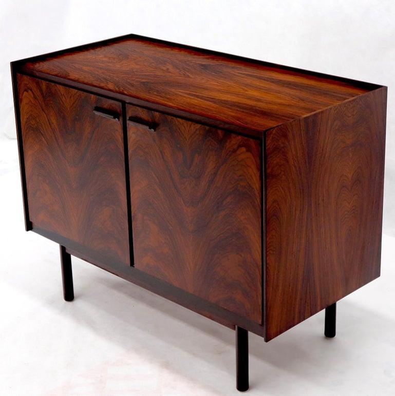 Danish Mid-Century Modern Two Part Rosewood Storage Cabinet Credenza