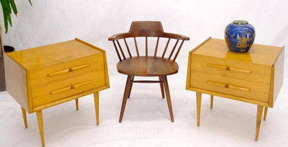 Pair of Honey Amber Lacquer Edmond Spence Two Drawer Nightstands End Tables