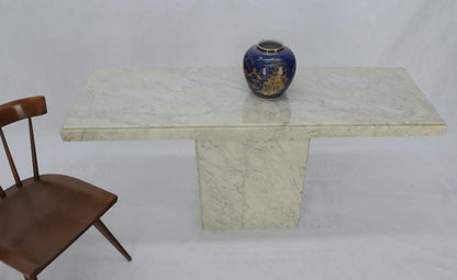 Rectangle White Marble Top Pedestal Base Console Sofa Table