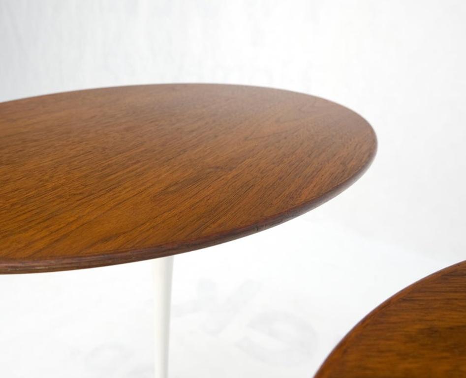 Pair of Knoll Saarinen Oval Walnut Tulip Side End Tables Stands Mint!