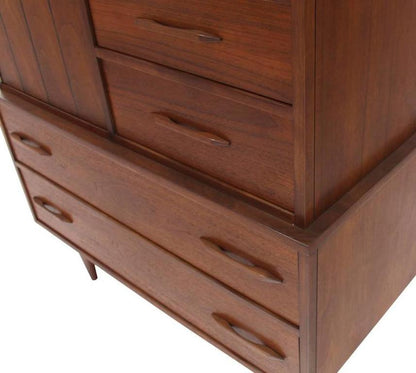 Mid-Century Modern Walnut High Chest Gentlemen's Chest