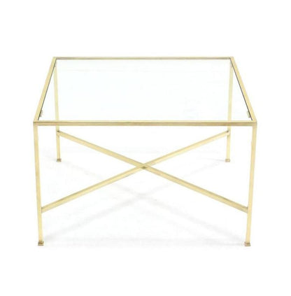 Sold Brass X-Base Square Side or End Tables