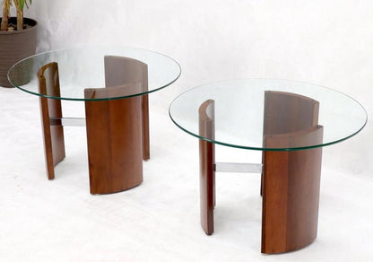 Pair of Vladimir Kagan Radius Round End Side Tables