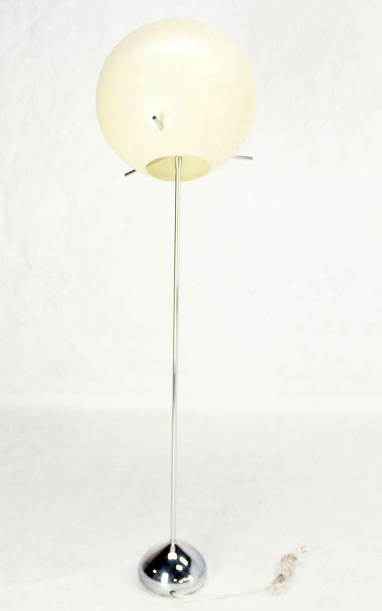 Large Diameter Ball Globe Adjustable Floor Lamp with Chrome Base