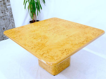 Square Dining Conference Table Wrapped in Burl Wood by Habitat